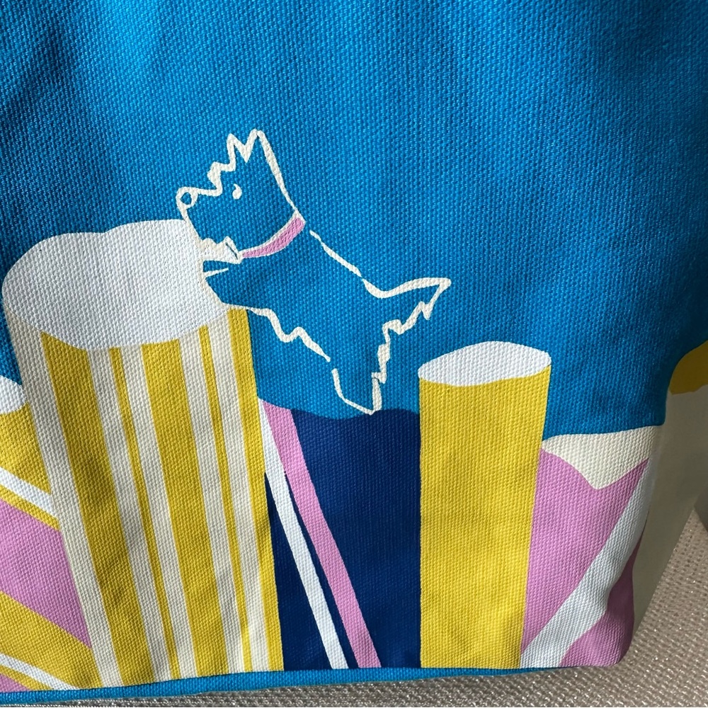 Radley London Large Zip Top Blue Tote Bag in Vibrant Azure Climbing Rocks - Picture 7 of 15